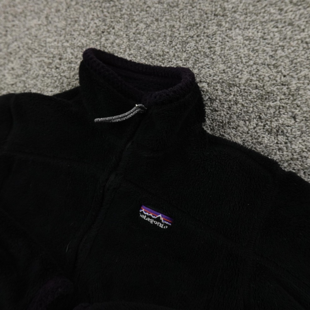 Patagonia Jacket Womens S Black Deep High Pile Fleece Full Zip Regulator R USA